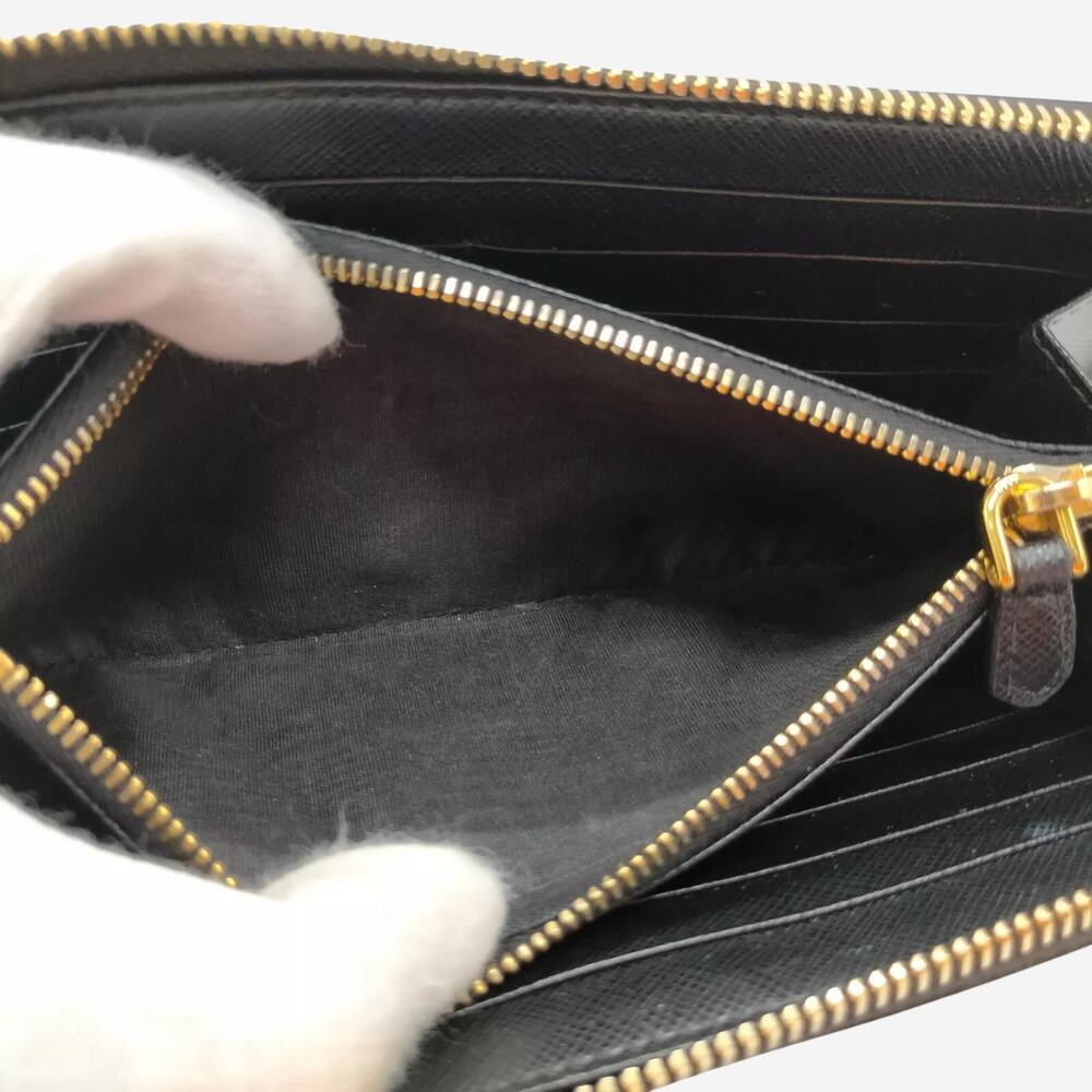 Prada Saffiano Long Wallet Black Leather - Picture 6 of 9